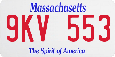 MA license plate 9KV553