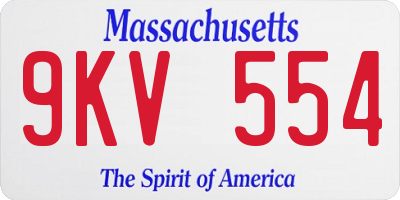 MA license plate 9KV554