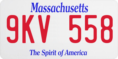 MA license plate 9KV558