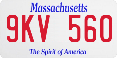 MA license plate 9KV560