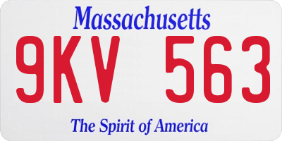 MA license plate 9KV563