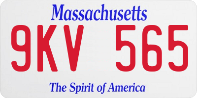 MA license plate 9KV565