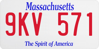 MA license plate 9KV571