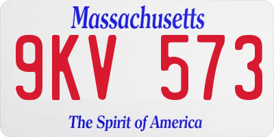 MA license plate 9KV573