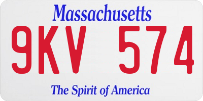 MA license plate 9KV574