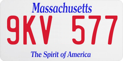 MA license plate 9KV577