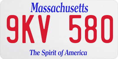 MA license plate 9KV580