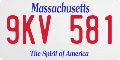MA license plate 9KV581