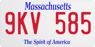 MA license plate 9KV585
