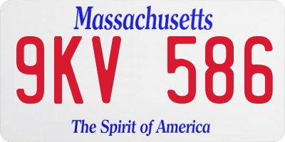 MA license plate 9KV586