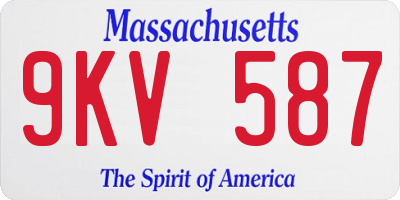 MA license plate 9KV587