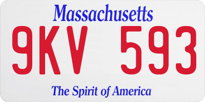 MA license plate 9KV593