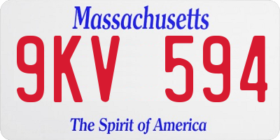 MA license plate 9KV594