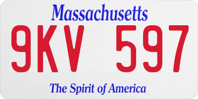 MA license plate 9KV597