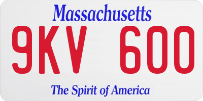MA license plate 9KV600