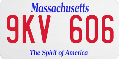 MA license plate 9KV606