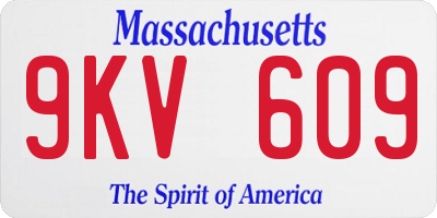 MA license plate 9KV609