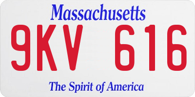 MA license plate 9KV616