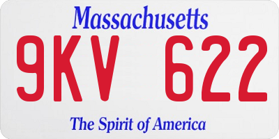 MA license plate 9KV622