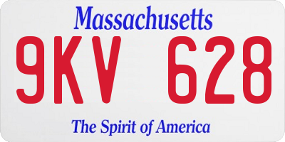 MA license plate 9KV628