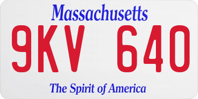 MA license plate 9KV640