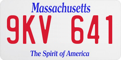 MA license plate 9KV641