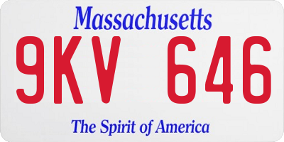 MA license plate 9KV646