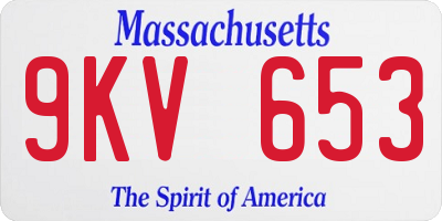 MA license plate 9KV653