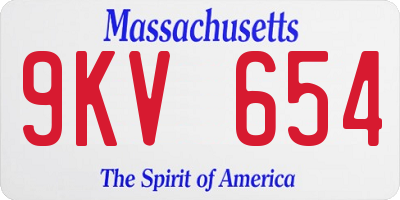 MA license plate 9KV654