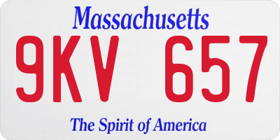 MA license plate 9KV657