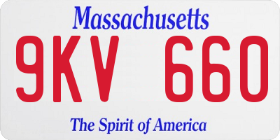 MA license plate 9KV660