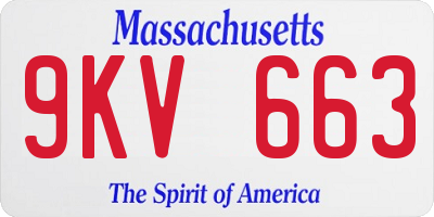 MA license plate 9KV663