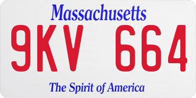 MA license plate 9KV664