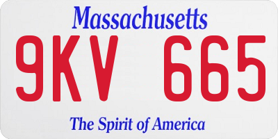 MA license plate 9KV665