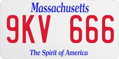 MA license plate 9KV666