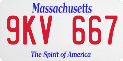 MA license plate 9KV667
