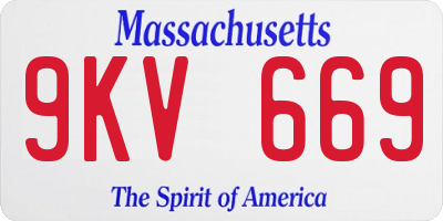 MA license plate 9KV669