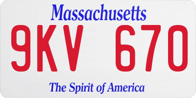 MA license plate 9KV670