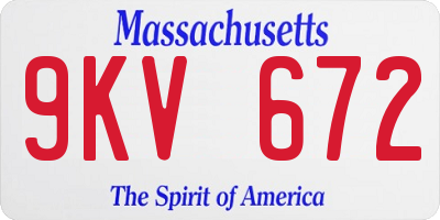 MA license plate 9KV672