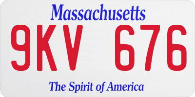 MA license plate 9KV676