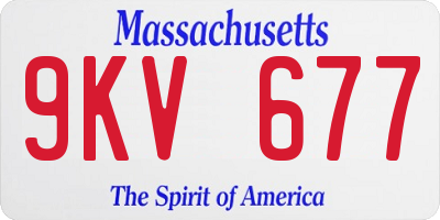 MA license plate 9KV677