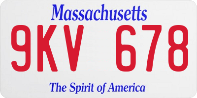 MA license plate 9KV678