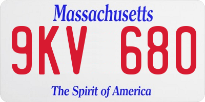 MA license plate 9KV680