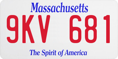 MA license plate 9KV681