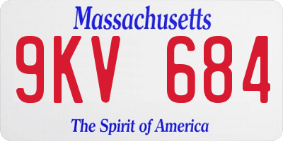 MA license plate 9KV684