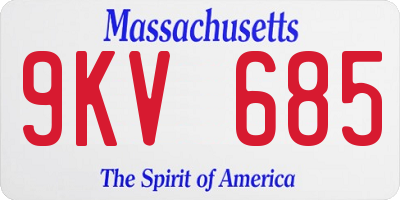 MA license plate 9KV685