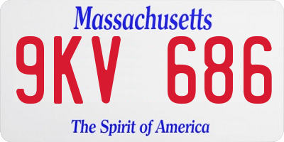 MA license plate 9KV686
