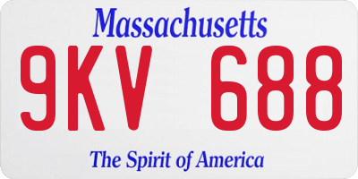 MA license plate 9KV688