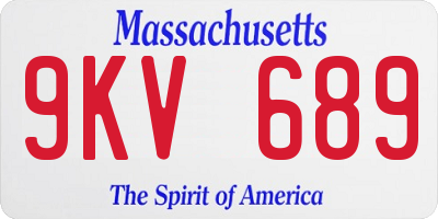 MA license plate 9KV689