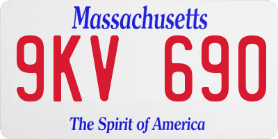 MA license plate 9KV690